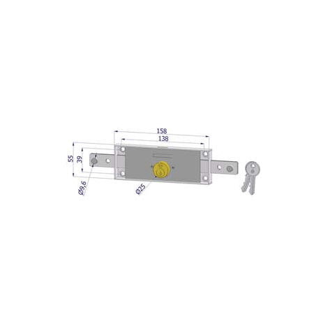Serrure centrale pour volet roulant à cylindre rond fixe 2260 - (2260XZB4508XX2)