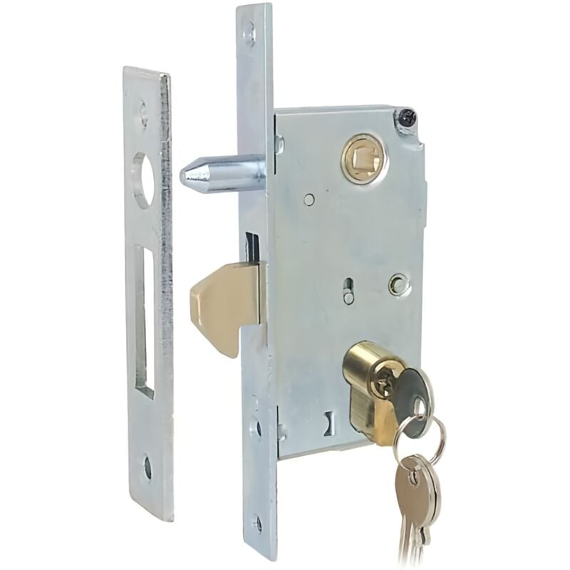 Serrure à crochet à encastrer avec axe pour portails coulissants 40 mm A.447/PB