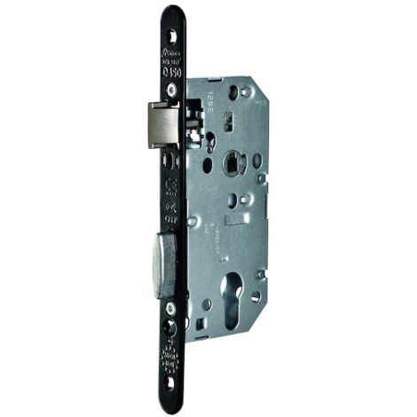 Serrure D45 clé i VACHETTE axe 50 entraxe 70 bouts ronds verni noir droite - sans gache - D455VR50T20/10SG
