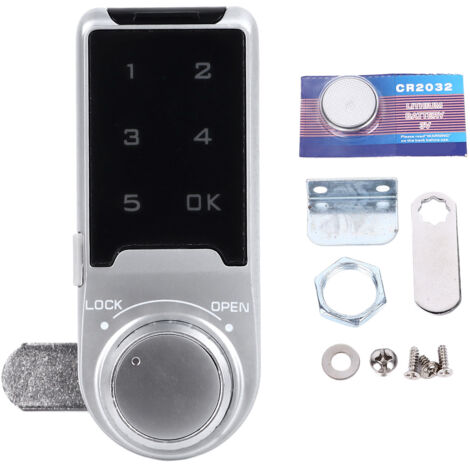 Serrure d'armoire à clavier numérique tactile, 30mm, argent, antivol, tiroir électronique, pêne dormant, casier à Code de sécurité
