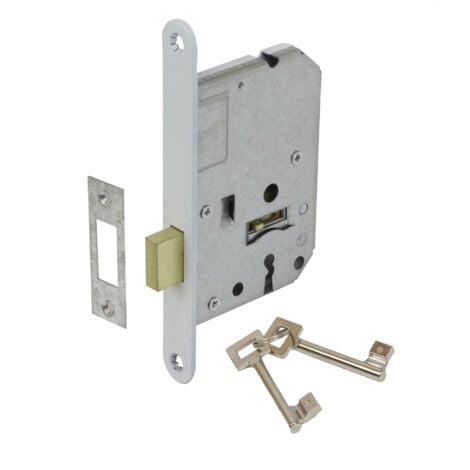 Serrure d'armoire avec plaque frontale blanche - Par pièce