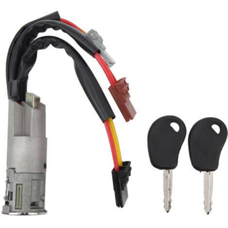 Serrure de barillet de direction d'allumage avec 2 clés – Remplacement pour Citroen AX, Berlingo, Evasion, Jumpy, Saxo, Xantia, Xsara
