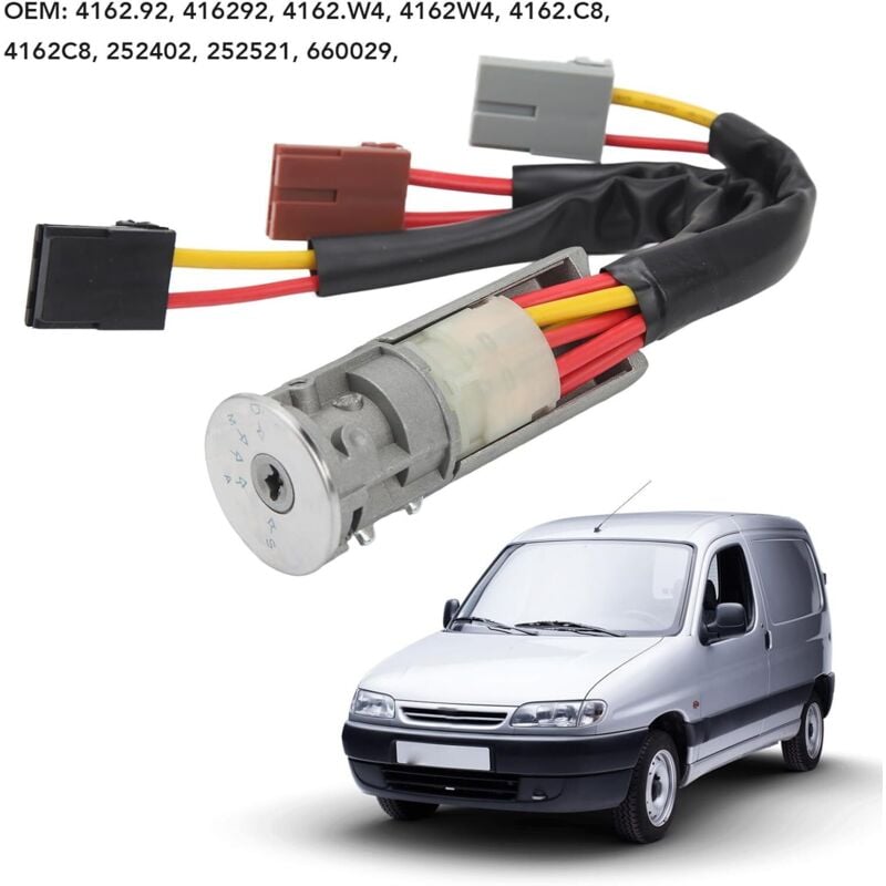 Zoternen - Serrure de barillet de direction d'allumage avec clés 252521 remplacement pour citroën ax Berlingo Evasion Jumpy Saxo Xantia Xsara