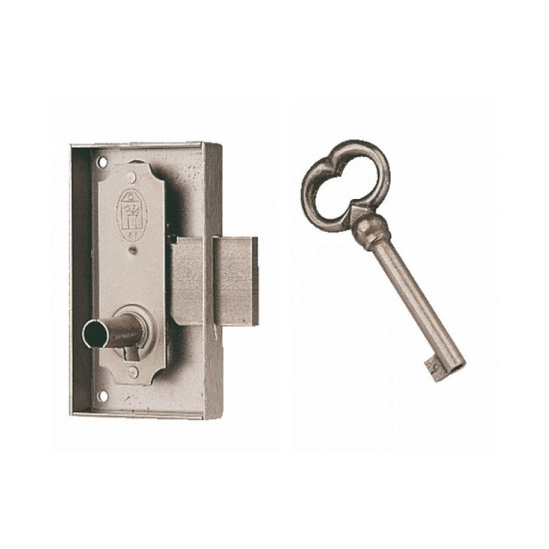 Serrure de bibliothèque 526 largeur 55mm axe 35mm gauche finition brossé avec 1 clé - devismes - 3526235
