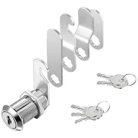 Serrure de boîte aux lettres 16 mm avec 5 clés - Livré avec 5 plaques de verrouillage différentes, serrure à levier pour boîtes aux lettres, portes d'armoire,serrure boite aux lettres