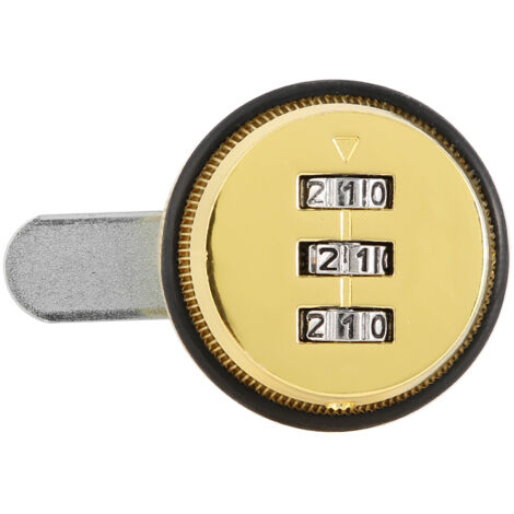 Serrure de boîte aux lettres à code mécanique 3 chiffres en alliage de zinc doré 20mm/0.79in