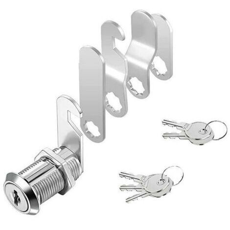 Serrure de boîte aux lettres en alliage de zinc – Résistante à la corrosion – 5 clés et plaques compatibles pour armoires et tiroirs