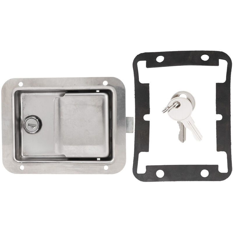 YB - Jeffergarden Serrure de bote à outils en acier inoxydable avec 2 clés pour remorque, camion, camping-car