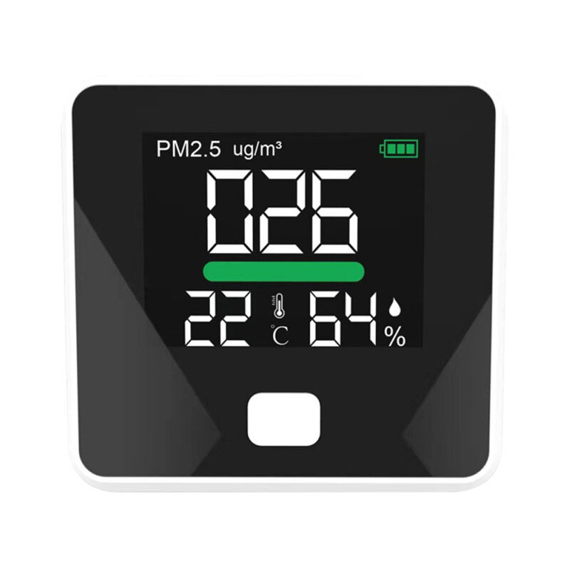 Moniteur de qualité de l'air 3 en 1 PM2.5, détecteur de température et d'humidité, alerte de batterie faible, pour la maison, le bureau et la voiture