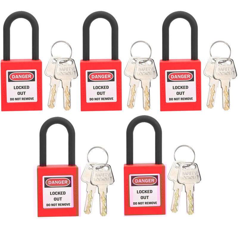 Rosvola - Jeffergarden 5 ensembles de cadenas de sécurité anti-poussière en nylon de 38 mm pour le site industriel Red