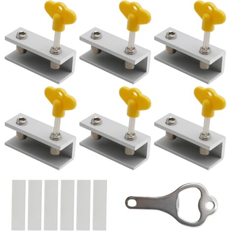 Serrure de fenêtre à clé, serrure de sécurité réglable, sécurité enfant, facile à installer, installation domestique pratique, 6 pièces