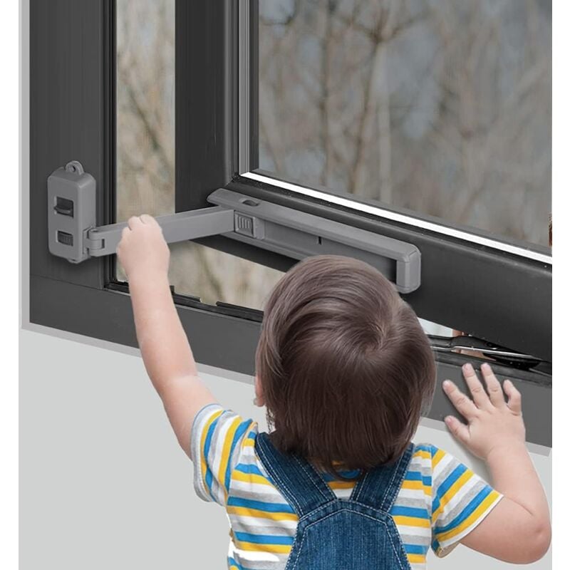 Linghhang - Serrure de fenêtre à l'épreuve des enfants, restricteur de fenêtre de, Facile à installer et à utiliser, Adhésif 3M vhb, Sans outils ni