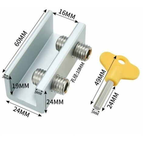Serrure de fenêtre coulissante - 4pcs serrures de fenêtre coulissantes en aluminium de sécurité à la maison loquet de sécurité de fenêtre de cadre de porte coulissante réglable (B)