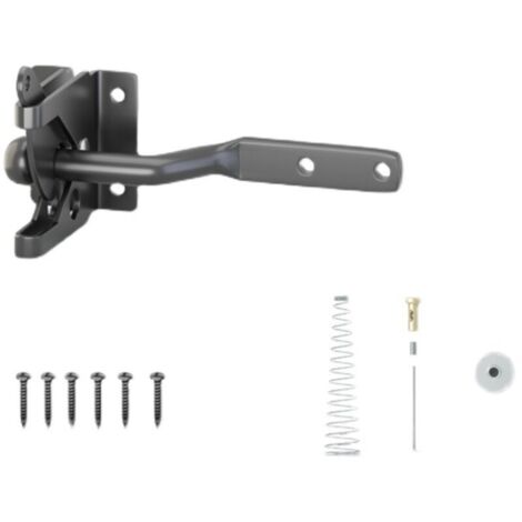 Serrure de Jardin Automatique, Verrou de Porte Automatique Noir, Verrou de Portail Verrouillage automatique-Serrure Métal à Boulon-Loquet Acier à Gravité Clôture Jardin-Noir-Vis de Fixation Fournis