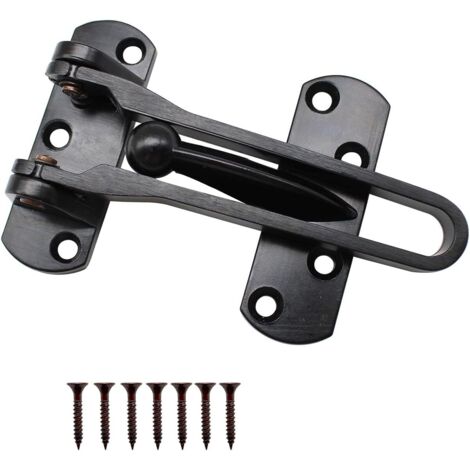 Serrure de Limiteur pour Porte, Loquet de Barre de Porte Plus épais, Fermoir Sécurité Verrou Porte Peut être utilisé pour les Portes et Fenêtres de Bureau à Domicile, équipement Antivol d'hôtel(Noir)