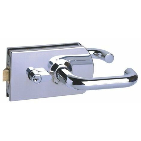 Serrure de milieu p-porte verre pene dt 1-2t inox po