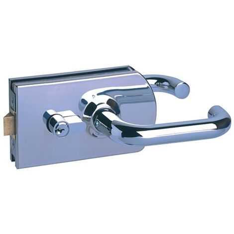 Serrure De Milieu Pour Porte En Verre Pene Droit 1-2 Tour Inox - Metalux