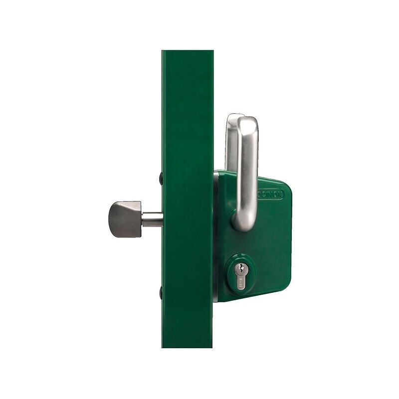 Locinox - Serrure de portail coulissant à cylindre européen, axe 35 mm, profil 100, vert