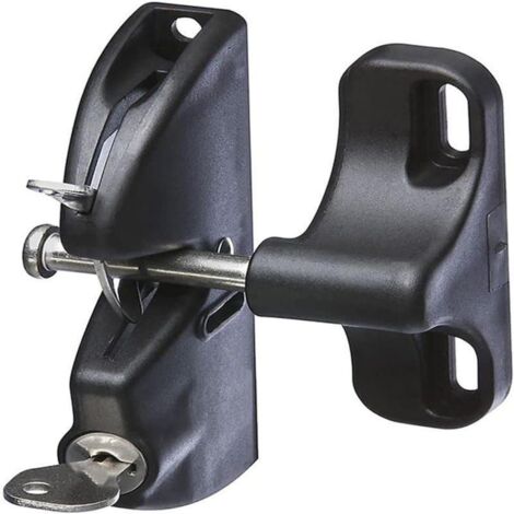 Serrure de porte à clé double face avec vis, loquet de portail en métal, bois et plastique