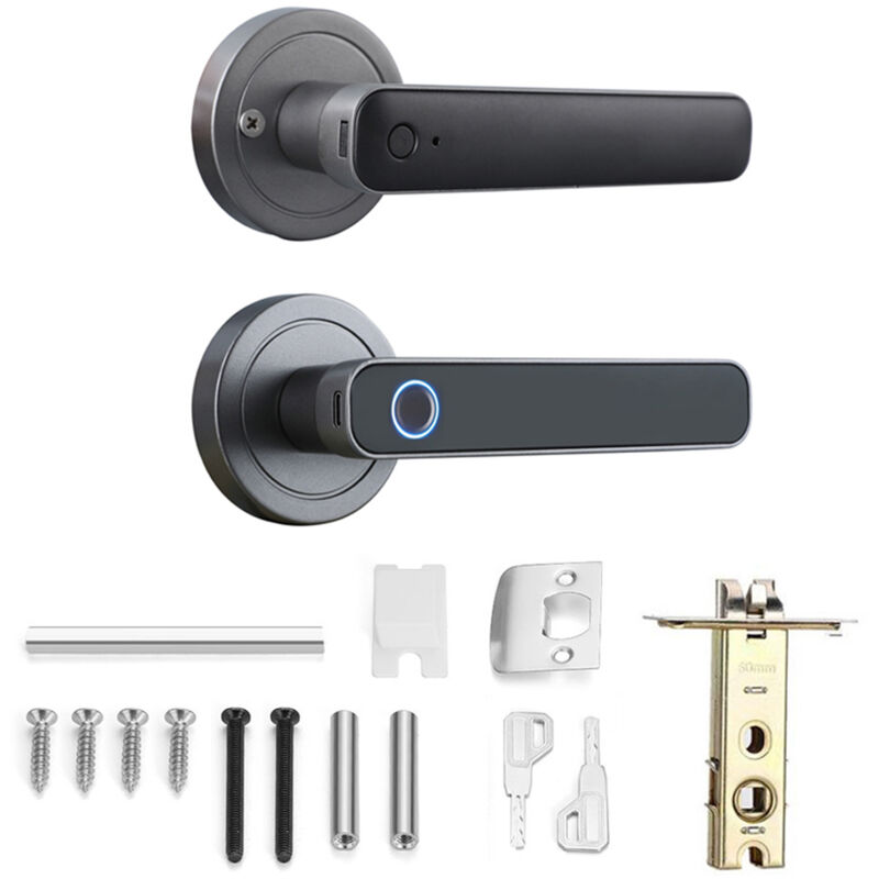 Serrure de porte à empreinte digitale wafu 2 façons de déverrouiller Déverrouillage par clé pour les maisons et les appartements