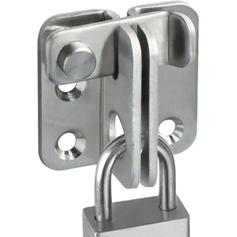 Serrure de porte à pêne dormant, petit fermoir à cadenas, finition acier inoxydable brossé, EMS3001