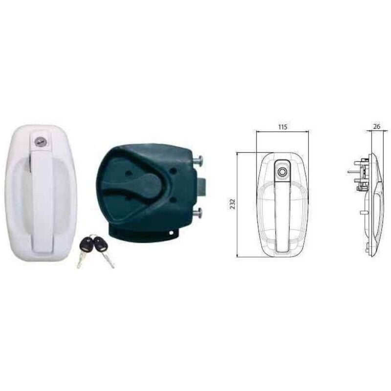 FAP - Serrure de porte blanche complète star pro tek