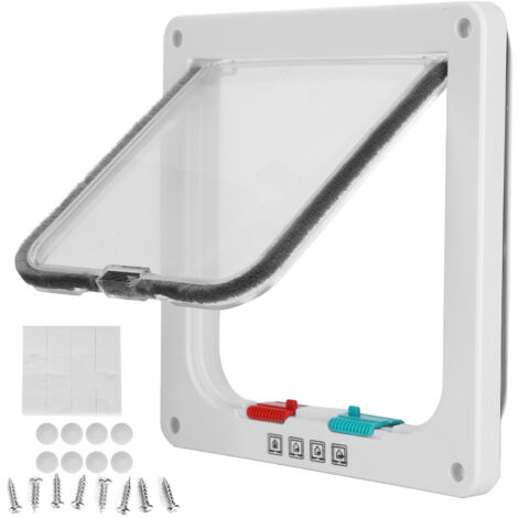 Serrure de Porte Chat, Porte Battante Sécurisée pour Chats et Petits Animaux, Accessoire Maison Blanc