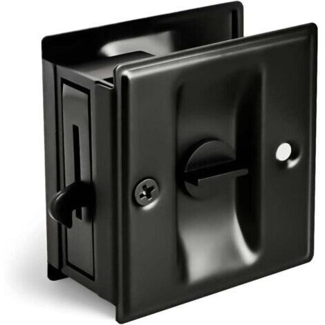 Serrure de porte coulissante avec poignée - Remplacement rapide et facile des serrures de porte dissimulées anciennes ou endommagées, dimensions 2-3/4 pouces x 2-1/2 pouces, convient aux portes d'une