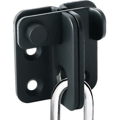 Serrure de porte coulissante, cadenas, loquet de porte, boucle, crochet antivol, finition noir mat, acier inoxydable, Ems3001 B