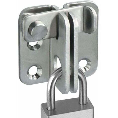 Serrure de porte coulissante cadenas moraillon loquet de porte loquet crochet antivol, finition inox brossé