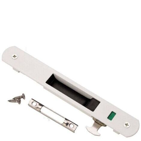 Serrure de porte coulissante - Garnitures de quincaillerie de verrouillage simple de fenêtre de porte coulissante en acier inoxydable de ménage（Blanc）