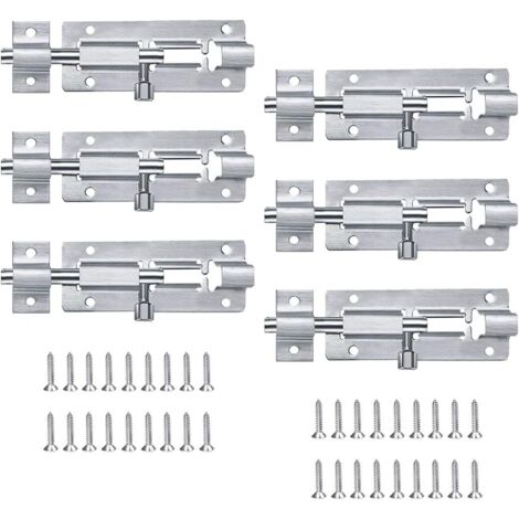 serrure de porte de chambre à coucher 6 pièces, loquet de porte coulissante, serrure de loquet de porte coulissante