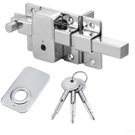 Serrure de porte de clôture épaisse à droite avec clé croisée à l'ancienne, antirouille, antivol mécanique
