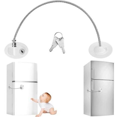 Serrure de porte de réfrigérateur blanche, serrure de réfrigérateur, serrure de congélateur, avec clé collante sûre