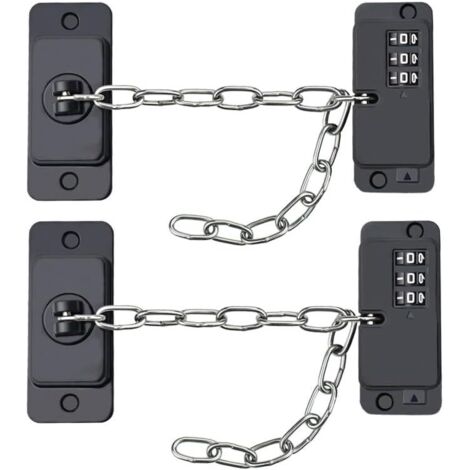 Serrure de porte de réfrigérateur, sécurité enfant, robuste, à combinaison codée, sans clé, pour congélateur, lot de 2, noire, réglable