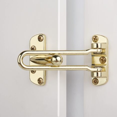 Serrure de porte de sécurité pour la maison, barre pivotante, loquet de protection antivol pour porte avant et intérieure (Argent)