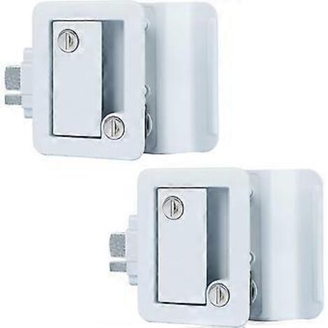 Serrure de porte d'entrée améliorée pour camping-car (lot de 2), loquet de porte avec pêne dormant à palette et clés, loquet de porte en alliage d'aluminium pour compartiment de chargement de camping-