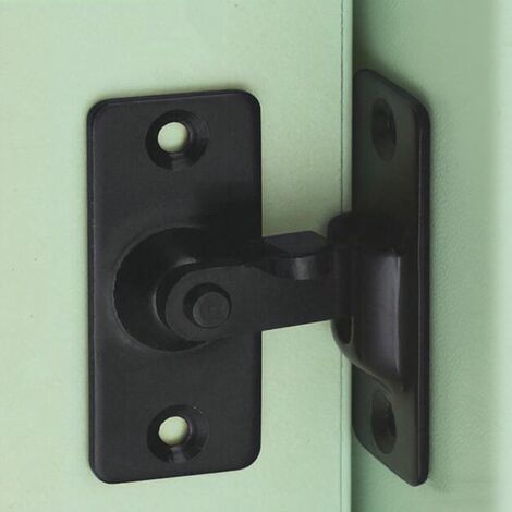 Serrure de porte en acier inoxydable à angle droit à 90 degrés, utilisée pour les clôtures en bois, les portes et fenêtres, les portes coulissantes (black)