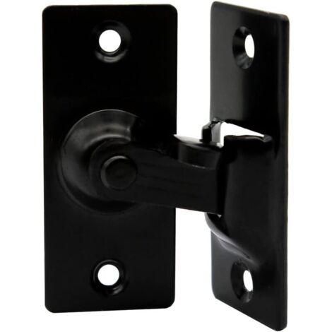 Serrure de porte en acier inoxydable à angle droit à 90 degrés, utilisée pour les clôtures en bois, les portes et fenêtres, les portes coulissantes (black)