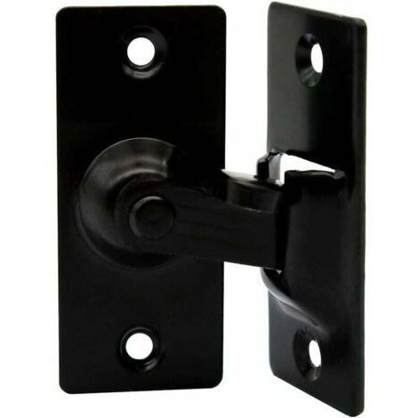 Serrure de porte en acier inoxydable à angle droit à 90 degrés, utilisée pour les clôtures en bois, les portes et fenêtres, les portes coulissantes (black)