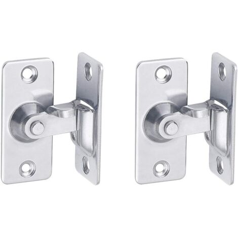 Serrure de porte en acier inoxydable à angle droit à 90 degrés, utilisée pour les clôtures en bois, les portes et fenêtres, les portes coulissantes (silver 2)