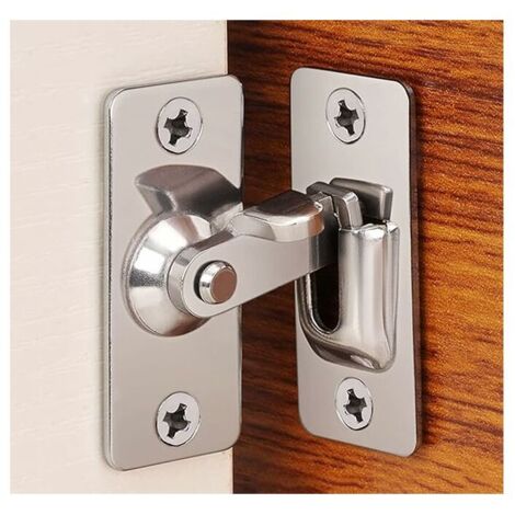 Serrure de porte en acier inoxydable à angle droit à 90 degrés, utilisée (silver)