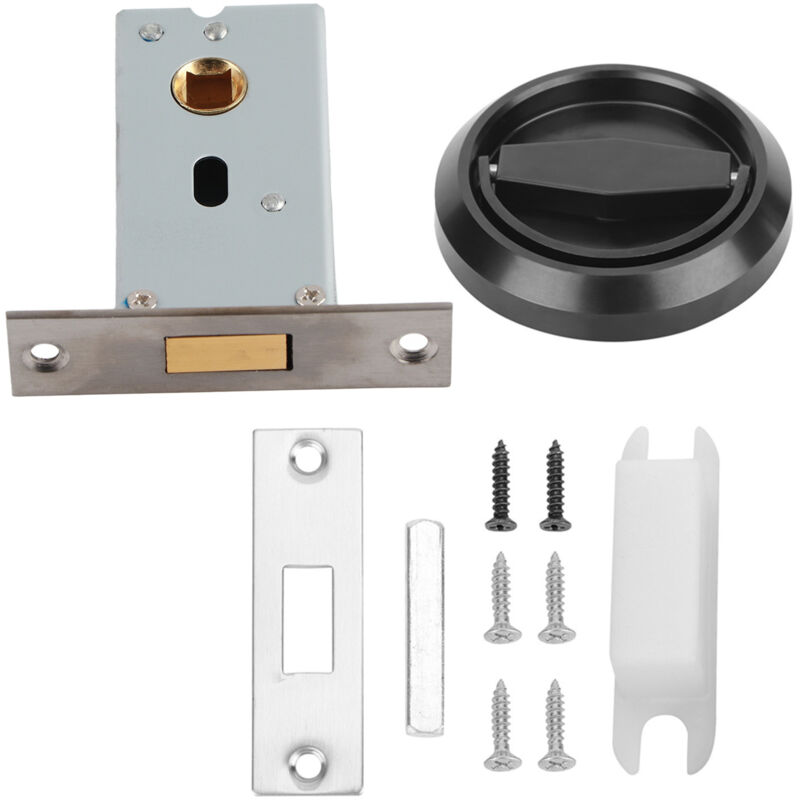 Serrure de porte en acier inoxydable avec anneau de traction pour tiroir d'armoire noir