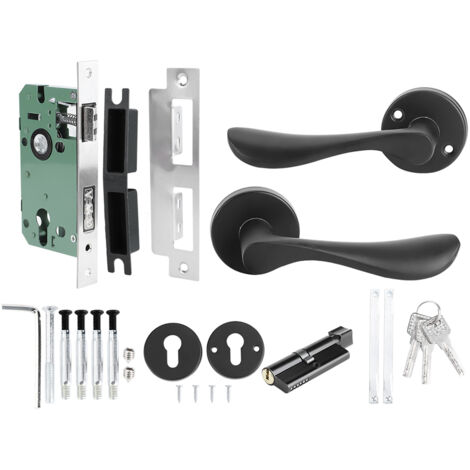 Serrure de Porte en Aluminium avec Poignée à Levier pour Porte Intérieure - Accessoire de Quincaillerie