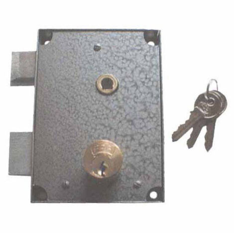 Serrure de porte en fer cylindre long gauche 48 FPB