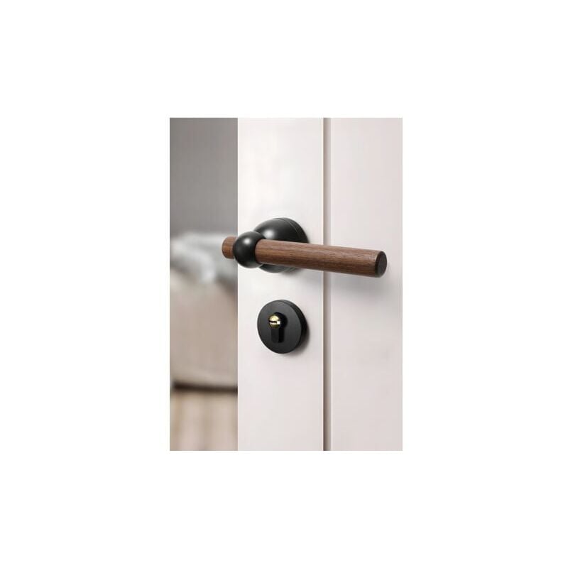 SNQ - Serrure de porte en noyer, serrure de porte intérieure silencieuse, nouvelle poignée de porte en bois de style chinois