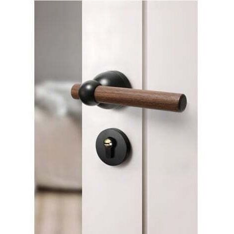 Serrure de porte en noyer, serrure de porte intérieure silencieuse, nouvelle poignée de porte en bois de style chinois