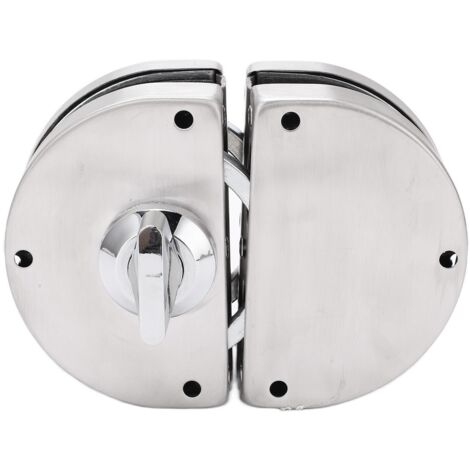 Serrure de porte en verre haute sécurité, installation simple, robuste et à friction élevée, sans cadre, avec 3 clés, pour bureau et maison.