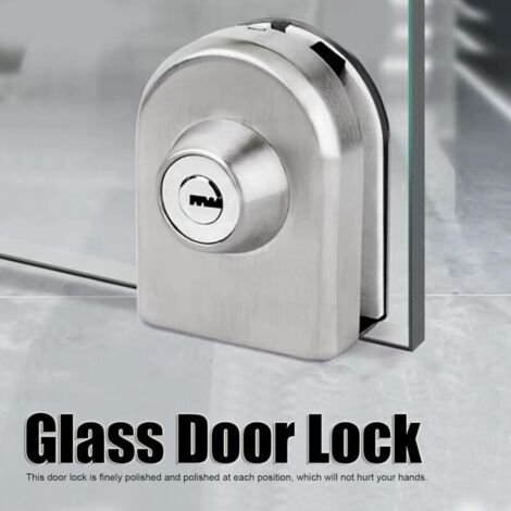 Serrure de Porte en Verre, Sécurité Anti-Vol avec Vis Interne Dissimulée en Acier Inoxydable, Installation Facile pour Hôtels, Salles de Bains, Bureaux, 1012mm