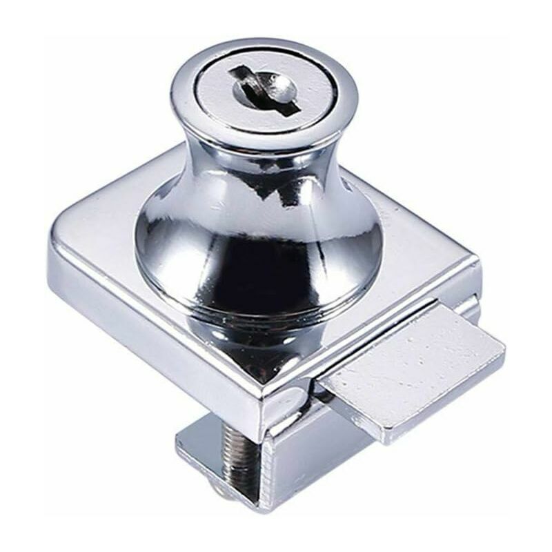 Serrure de porte en verre,Serrure en acier chromé,écran en verre de verrouillage,Serrure pour des portes en verre Serrure vitrine avec, pour la porte